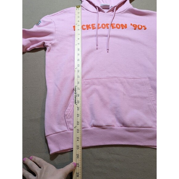 Nickelodeon 90's Cartoon Hoodie Sweatshirt Women's Medium Pink Kangaroo Pocket - Picture 12 of 13